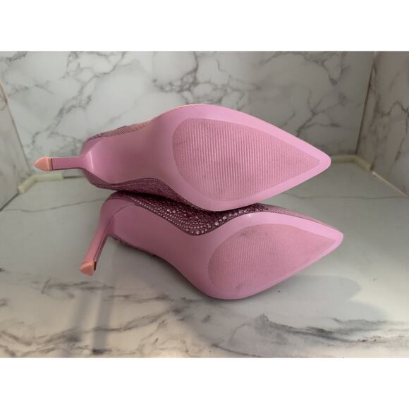 Steve Madden Maxwelle Boot Bootie Pink Rhinestone Heel Size 9M Pink, New No Box - Picture 6 of 7